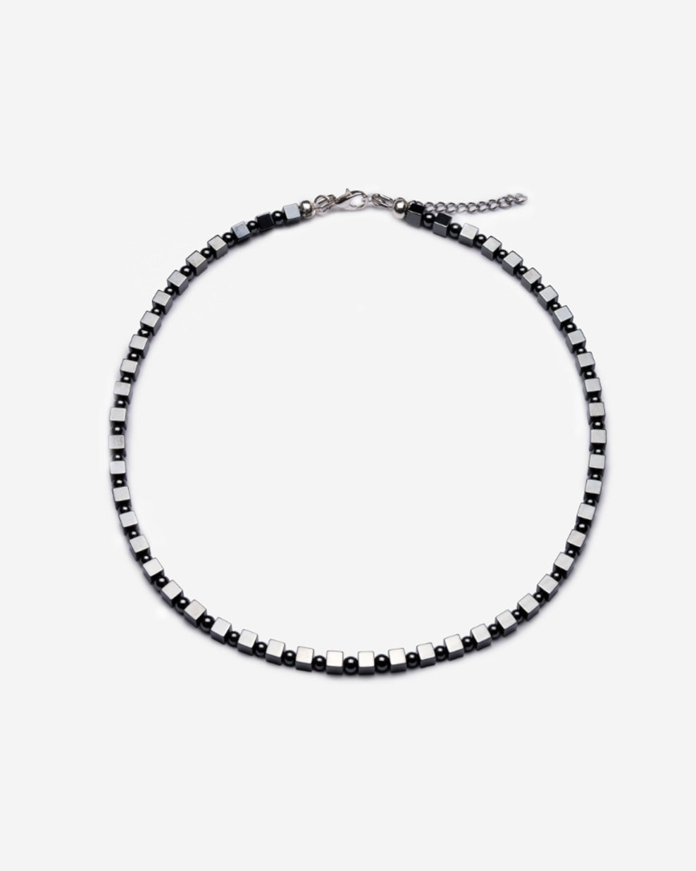 Unisex hematite beaded gemstone necklace happy fun jewellery paris 